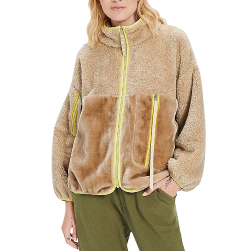 UGG Marlene Teddy Sherpa Jacket Coat Sz Lg Outdoor Fall LIKE NEW